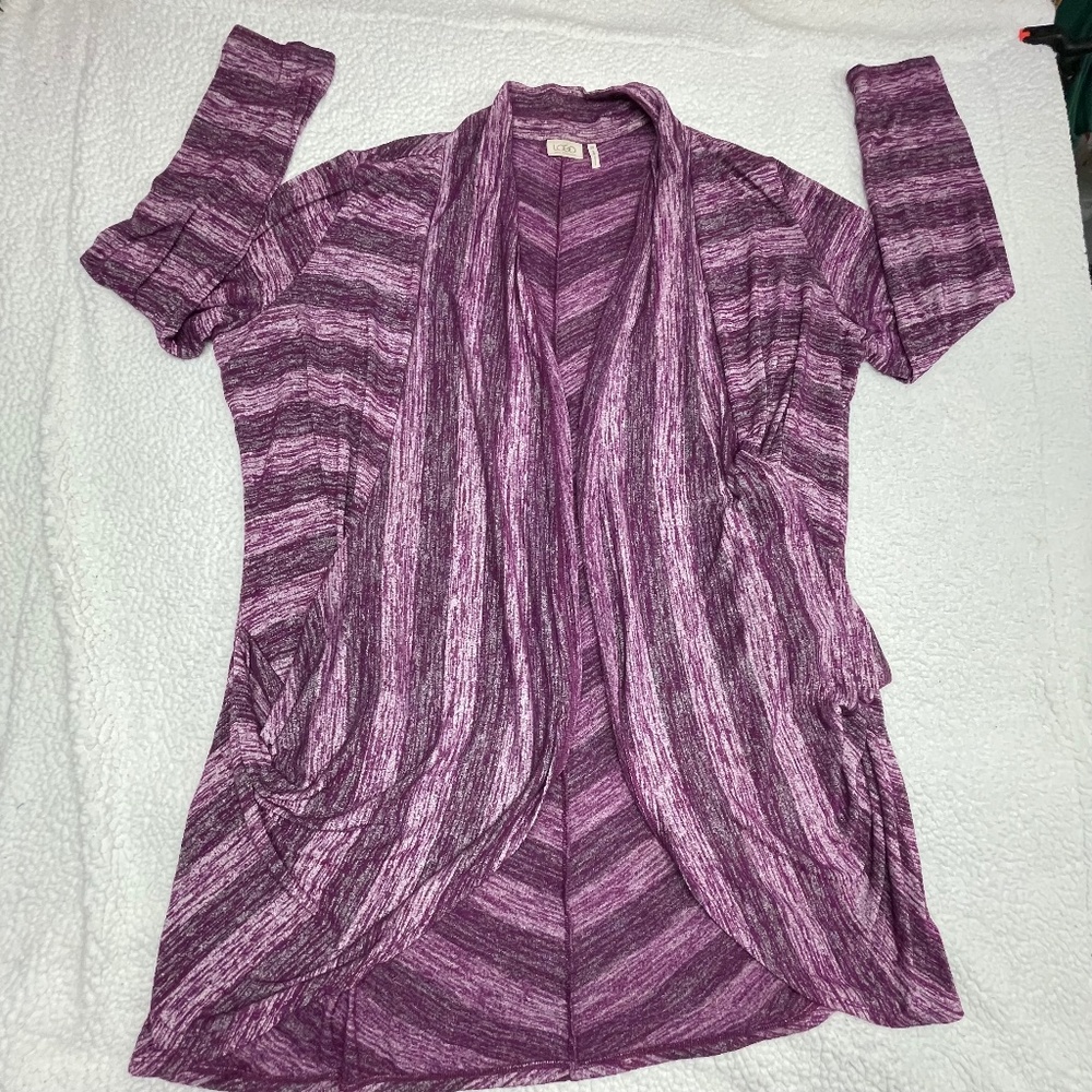 Women’s Open Front Cardigan Top Brand: Logo/Lori Goldstein Size: 2X Color:Purple